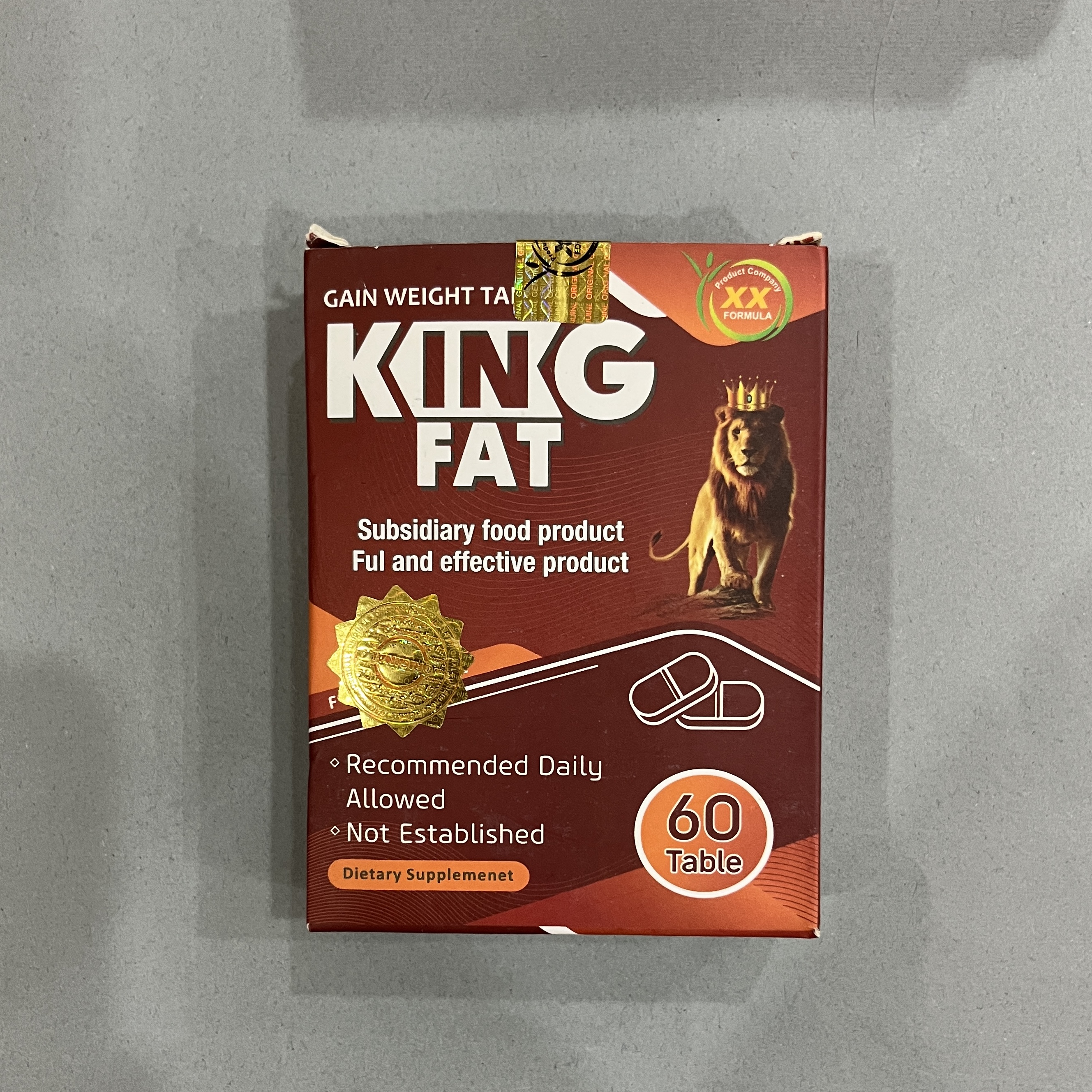 قرص افزایش وزن کینگ فت King Fat | 60 عددی اصل